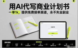 用AI代写商业计划书，一单1k，提供免费接单渠道，永不失业副业