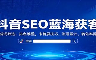 抖音SEO蓝海获客：关键词筛选，排名堆叠，卡首屏技巧，账号设计，转化率提升