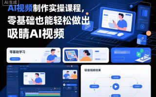AI视频制作实操课程，零基础也能轻松做出吸睛AI视频