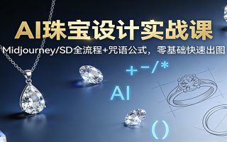 AI珠宝设计实战课：Midjourney/SD全流程+咒语公式，零基础快速出图