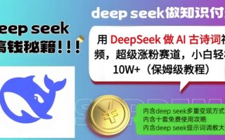 用DeepSeek做AI古诗词视频，超级涨粉赛道，小白轻松涨粉10W+(保姆级教程)