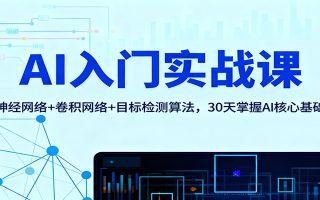 AI入门实战课：神经网络+卷积网络+目标检测算法，30天掌握AI核心基础