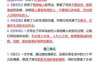 【2025秋新版】五年级上册语文1-8单元课文中心思想