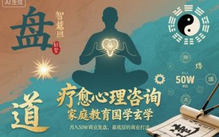 疗愈心理咨询，家庭教育国学玄学，月入50个商业复盘，最底层的商业打法