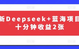 最新Deepseek+蓝海项目，十分钟收益2张