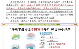【答案】二下语文看图写话每日一练20分钟小纸条-高清无水印完整版本