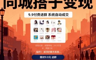 同城搭子变现,9.9付费进群+系统自动成交,单日变现8张