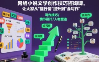 网络小说文学创作技巧咨询课，让大家从“懂行情”提升到”会写作”的高度