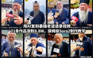 用AI复刻暴躁老道语录视频，21条作品涨粉8.8W，保姆级Sora2制作教学