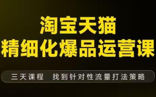 猫课子幽·淘宝天猫精细化爆品运营【音频+字幕+文档】(9月12-14杭州线下课)