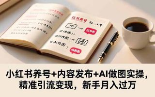 小红书养号+内容发布+AI做图实操，精准引流变现，新手月入过万