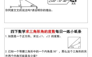 四下数学求三角形角的度数每日一练小纸条