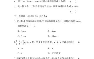 六下数学名校期末测试卷（04）含答案人教版