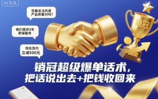 销冠超级爆单话术,把话说出去+把钱收回来