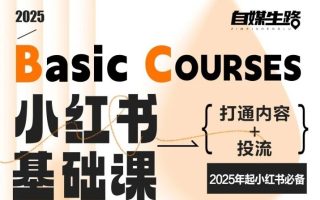 自媒生路小红书基础课,打通内容+投流,2025年起小红书必备