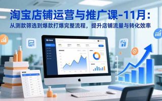 淘宝店铺运营与推广课-11月：从测款筛选到爆款打爆完整流程，提升店铺流量与转化效率