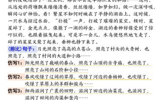 四年级语文上册《句子仿写+课后小练笔》