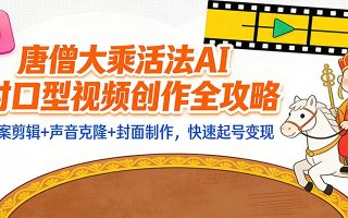 “大乘活法”AI对口型视频创作全攻略：文案剪辑+声音克隆+封面制作，快速起号变现