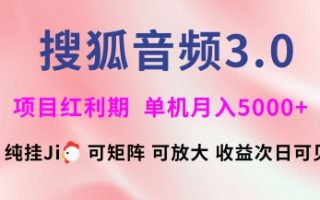 搜狐音频挂ji3.0.可矩阵可放大，独家技术，稳定月入5000+【揭秘】