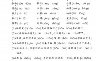 二年级上语文拼音与汉字专项练习