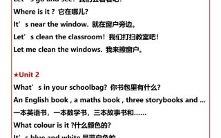 【2025秋新版】四年级英语上册各单元常考重点句子汇总