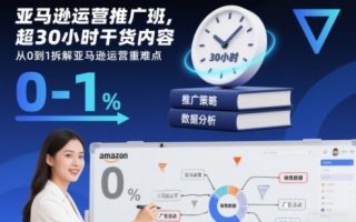 亚马逊运营推广班，超30小时干货内容，从0到1拆解亚马逊运营重难点