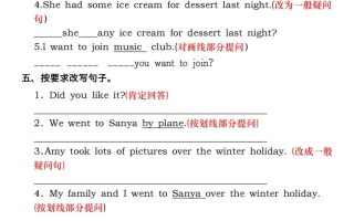 六年级下册人教PEP英语重点语法突破专项训练（三）句型转换转换