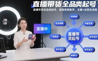 直播带货全品类起号，逻辑思维教学，主播+运营全流程