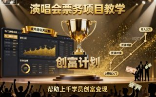 演唱会票务项目教学，业内培训天花板，帮助上千学员创富变现(更新)