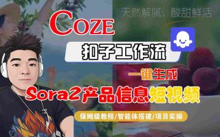 Coze扣子智能体工作流一键生成“SORA2产品信息“短视频，全流程保姆级教学