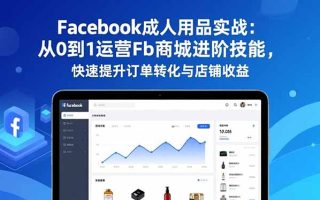 Facebook成人用品实战：从0到1运营Fb商城进阶技能，快速提升订单转化与店铺收益