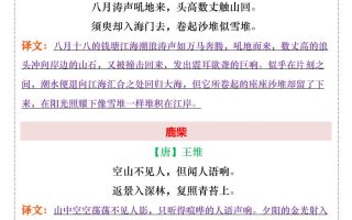 【2025秋新版】四年级上册语文古诗词、文言文翻译