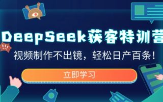 DeepSeek获客特训营，视频制作不出镜，轻松日产百条！