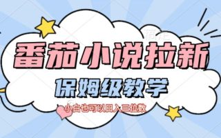 番茄小说拉新，保姆级教程，小白也可以日入三位数