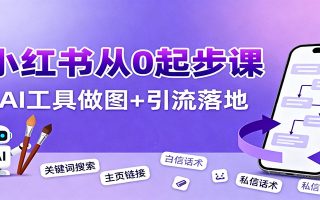 小红书引流从0起步，养号、内容发布、运营、AI工具做图，引流落地
