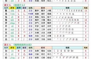 二年级上册语文《生字组词课课贴》（25秋）