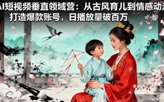 AI短视频垂直领域营：从古风育儿到情感动漫，打造爆款账号,日播放量破百万