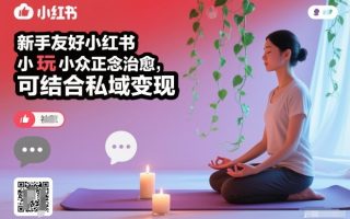 新手友好小红书小众正念治愈，玩法简单，可结合私域变现