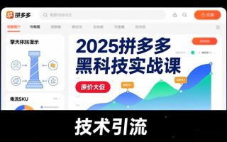 2025拼多多黑科技实战课,擎天柱玩法、爆流SKU、原价大促,技术引流,单店日销轻松破千单
