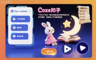 Coze扣子工作流一键生成童话皮克斯风格立体书视频，保姆级工作流搭建教程