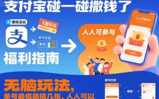 支付宝碰一碰撒钱了，无脑玩法，单号最低能搞几张，人人可以撸【揭秘】
