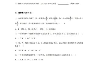 六下苏教版数学期中测试卷-4