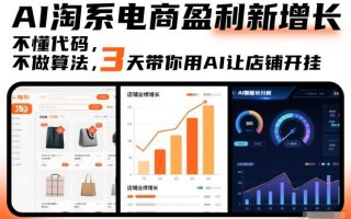 AI淘系电商盈利新增长，不懂代码，不做算法，3天带你用AI让店铺开挂