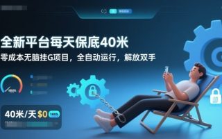 全新平台每天保底40米,零成本无脑挂G项目,全自动运行,解放双手【揭秘】
