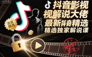 抖音影视解说大佬最新抖音进精选和独家方法，精选独家解说课(更新11月)