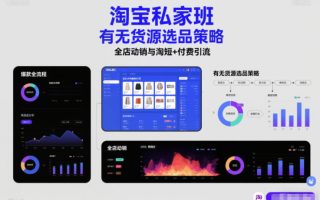 淘宝私家班，有无货源选品策略，高成功率爆款全流程打法，全店动销与淘短+付费引流(更新)