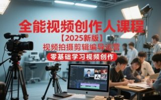 全能视频创作人课程【2025新版】视频拍摄剪辑编导运营，零基础学习视频创作(更新)