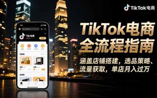 TikTok电商全流程指南，涵盖店铺搭建、选品策略、流量获取，单店月入过万