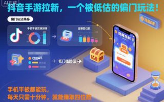 抖音手游拉新，一个被低估的偏门玩法！手机平板都能玩，每天只需十分钟，就能賺取四位数【揭秘】