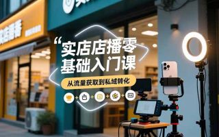 实体店播零基础入门课，实体店+短视频+直播+微信生态+私域社群，从流量获取到私域转化